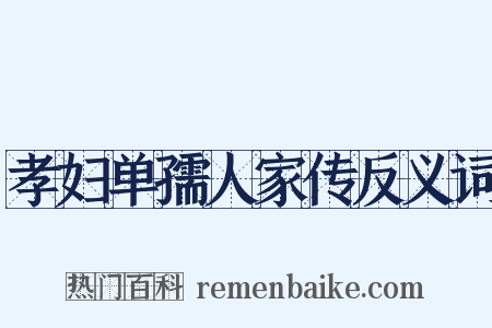 孝妇单孺人家传反义词是什么意思的图片
